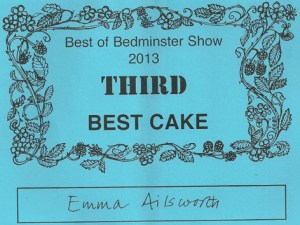 Emma was also awarded third in Best Cake, but that's another story.