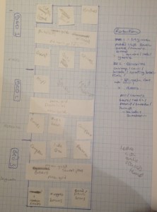 Our first veg planting plan. It's functional, but it ain't pretty! 
